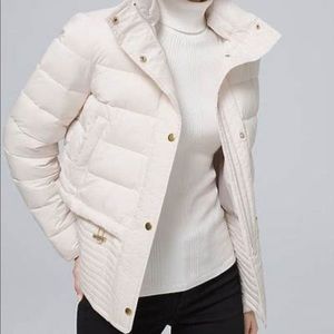 NWT WHBM Peplum Puffer Coat.